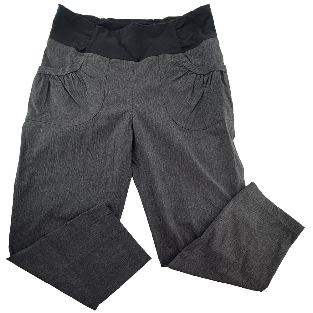 prAna Womens Gray On the Go Pants Stretch Straight Leg Travel‎ Casual Pockets